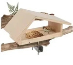 LuxusKollektion Vogelhaus Vogelhaus mit Balkonhalterung wetterfest Holz braun