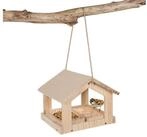 LuxusKollektion Vogelhaus Vogelfutterhaus H&auml;ngend Naturholz 2 Futtertabletts