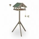 relaxdays Vogelhaus Vogelfutterhaus mit St&auml;nder, braun