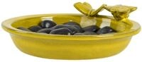 esschert design Vogeltr&auml;nke Bienen Schmetterlings Tr&auml;nke rund gelb 27cm Becken