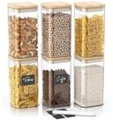 Arendo Aufbewahrungsbecher Glasbeh&auml;lter-Set 6x 1,65L Borosilikat, Deckel,...