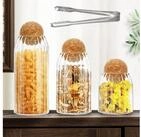 LuxusKollektion Vorratsglas Aufbewahrungsglas Rund Kugeldeckel 3er-Set klar