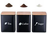 relaxdays Vorratsdose 3er Set Kaffee Tee Zucker, Stahl, (3-tlg)