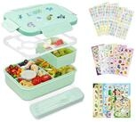 LuxusKollektion Lunchbox Brotdose Kinder Bento Box Besteckset Aufkleber 1300ML 6