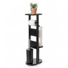 relaxdays WC-Garnitur mit Ablage, Toilettenpapierrollen mit bis zu 12 cm...
