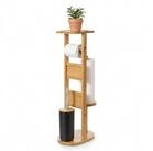 relaxdays WC-Garnitur mit Ablage, G&auml;ste-WC, Badezimmer, (4-tlg), natur