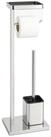 relaxdays WC-Garnitur Metall mit Ablage, Smartphones, Feuchtes Toilettenpapier,