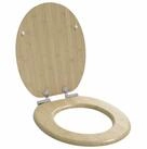 vidaXL WC-Sitz 44 x 38 cm WC-Sitz Toilettensitz Soft-Close Heller Bambusfarbton...