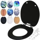 Casaria WC-Sitz, Doppelte Absenkautomatik MDF Holz hygienisch Toilettensitz...
