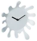 relaxdays Wanduhr Wei&szlig;e Wanduhr Farbklecks