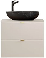 Lomadox Waschtisch DURANGO-56, 60 cm breit, Keramikwaschbecken, kaschmir, 2