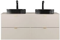 Lomadox Waschtisch DURANGO-56, Doppelwaschtisch 120 cm, Keramikwaschbecken,...