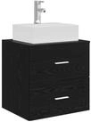 vidaXL Badezimmerspiegelschrank Wandmontierte Waschtisch Schwarze Eiche 49,5 x...