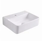 relaxdays Waschbecken Eckiges Waschbecken mit Hahnloch (1-St), 37 x 27 x 11 cm