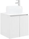 vidaXL Badezimmerspiegelschrank Wandmontierte Waschtisch Wei&szlig; 49,5 x 44,5 x 66...