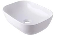 relaxdays Aufsatzwaschbecken Eckiges Aufsatzwaschbecken ohne Hahnloch (1-St),...
