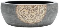 vidaXL Aufsatzwaschbecken, Waschbecken Schwarz und Braun Rund &Oslash;41x14 cm Keramik