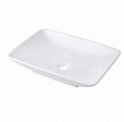 relaxdays Aufsatzwaschbecken Eckiges Waschbecken ohne Hahnloch (1-St), 59 x 37...