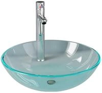 vidaXL Waschbecken Waschbecken mit Wasserhahn und Ablaufgarnitur aus geh&auml;rtetem