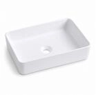 relaxdays Aufsatzwaschbecken Eckiges Waschbecken ohne Hahnloch (1-St), 50 x 35...