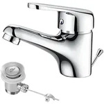 LuxusKollektion Waschtischarmatur Einhebel Wasserhahn Bad Chrom mit Zugstange...