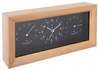 Karlsson Uhr Tischuhr Neat Bamboo Alam Clock Schwarz