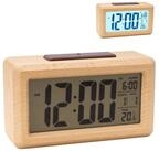 relaxdays Quarzwecker Digitaler Wecker aus Holz