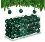 relaxdays Weihnachtsbaumkugel Weihnachtskugeln im 96er Set (96 St), Dunkelgr&uuml;n