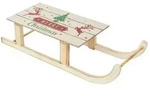 ECD Germany Weihnachtsfigur Dekoschlitten Retro Rodel Holzschlitten