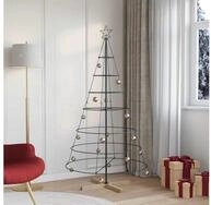 vidaXL K&uuml;nstlicher Weihnachtsbaum Weihnachtsdeko mit St&auml;nder Schwarz 180,5 cm...