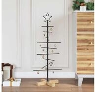 vidaXL K&uuml;nstlicher Weihnachtsbaum Metall Weihnachtsbaum Schwarz 89 cm