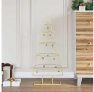 vidaXL K&uuml;nstlicher Weihnachtsbaum Metall Weihnachtsbaum Gold 90 cm