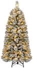 COSTWAY K&uuml;nstlicher Weihnachtsbaum, 150cm 130 warmwei&szlig;e LEDs 378 Zweigspitze