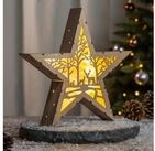 Spetebo LED-Dekofigur LED Deko Aufsteller Stern mit Hologrammfolie (Packung, 1...