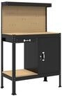 vidaXL Werkbank 90 x 49 x 141 cm Werkb&auml;nke mit Schubladen Schwarz 81x41x145 cm