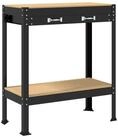 vidaXL Werkbank 80 x 40 x 91 cm Werkb&auml;nke mit Schubladen Schwarz 81x41x145 cm