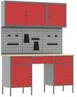 vidaXL Werkzeugschrank Werkbank 8 stk. Rot und Grau Ingenieure Holz und Stahl...
