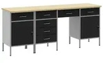 vidaXL Werkzeugschrank Werkbank mit Speicher 4 stk. Schwarz Ingenieure Holz und...