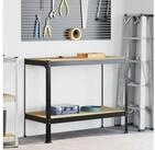 vidaXL Werkbank 115 x 55 x 91 cm Werkb&auml;nke mit Regal Schwarz 81x41x145 cm...