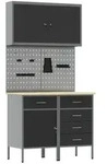vidaXL Werkzeugschrank Werkbank mit Speicher 5 stk. Schwarz Ingenieure Holz und...