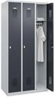 C+P Schranksystem C+P Spind Basis PLUS, 3 Abteile, 1850x900x500mm, 7035/7016