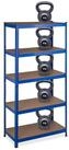 relaxdays Schwerlastregal blau, 16-tlg. blau|braun|schwarz