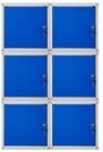 PROREGAL&reg; Spind MegaDeal 6x Schlie&szlig;fachw&uuml;rfel Cubic 35x35x35cm Grau-Blau...