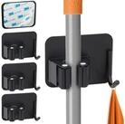 ECENCE Gartenger&auml;tehalter 4x Ger&auml;tehalter Selbstklebend Schwarz Wand Garten