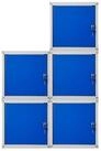 PROREGAL&reg; Spind MegaDeal 5x Schlie&szlig;fachw&uuml;rfel Cubic 35x35x35cm Grau-Blau...
