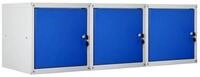 PROREGAL&reg; Spind MegaDeal 3x Schlie&szlig;fachw&uuml;rfel Cubic 35x35x35cm Grau-Blau...