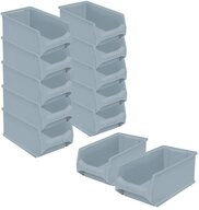 BRB-Lagertechnik Kleinteilemagazin 12x Sichtbox LB3, LxBxH 350x200x150 mm, Auch...
