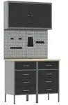 vidaXL Werkzeugschrank Werkbank mit Speicher 5 stk. Schwarz Ingenieure Holz und...
