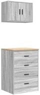 vidaXL Werkzeugschrank Garagenschr&auml;nke 2 Stk. Grau Sonoma Holzwerkstoff (1-St)