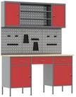 vidaXL Werkzeugschrank Werkbank 7 stk. Rot und Grau Ingenieure Holz und Stahl...